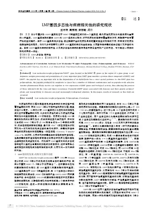 LMP基因多态性与疾病相关性的研究现状