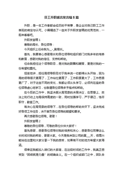 员工升职感言发言稿5篇