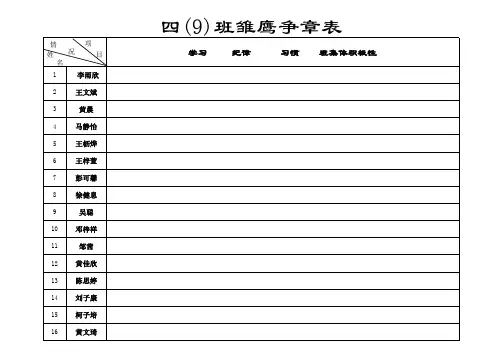 四9雏鹰争章表