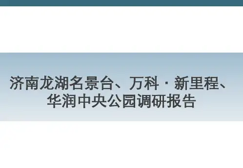 济南龙湖名景台万科新里程华润中央公园调研报告