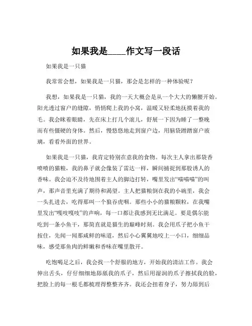 如果我是____作文写一段话