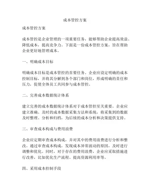 成本管控方案
