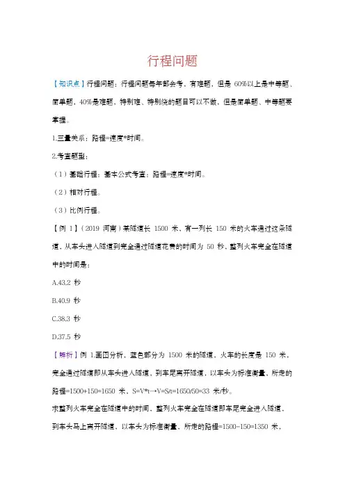 【学霸笔记】-行程问题知识点汇总