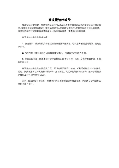 微波烧结硅酸盐