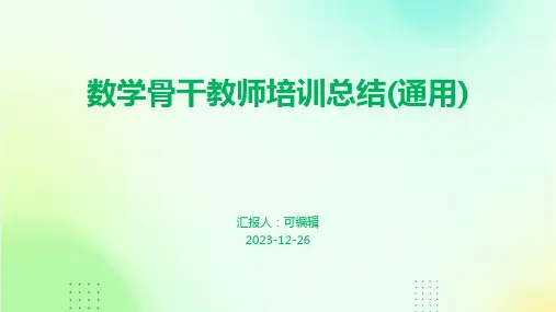 数学骨干教师培训总结(通用)ppt