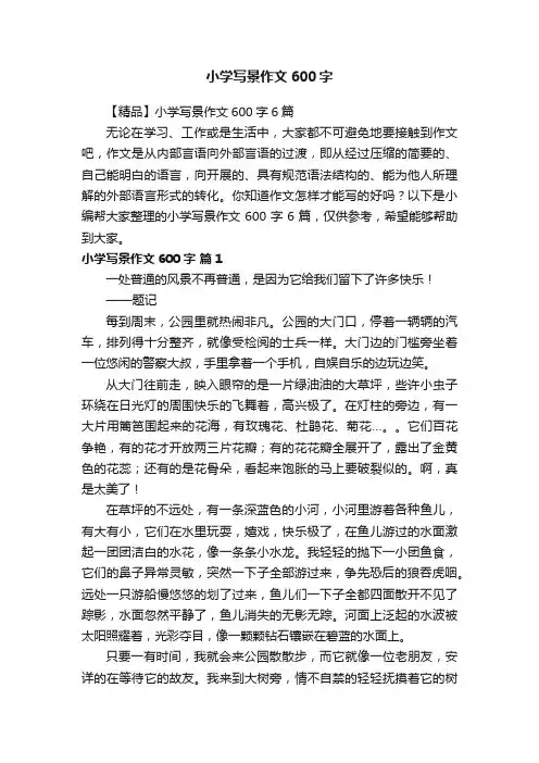 【精品】小学写景作文600字6篇