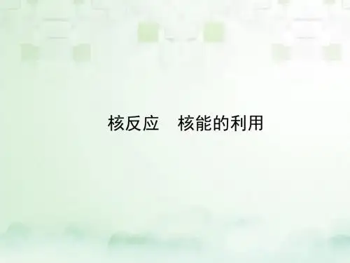 高中物理 第四章 核能 4.4 核能的利用与环境保护 核反
