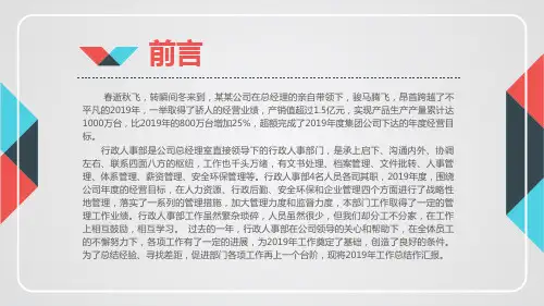 行政人事部年终工作总结PPT模板课件