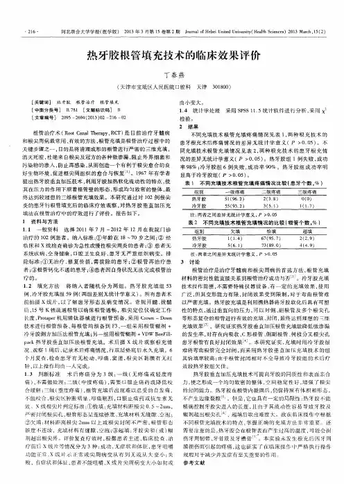 热牙胶根管填充技术的临床效果评价