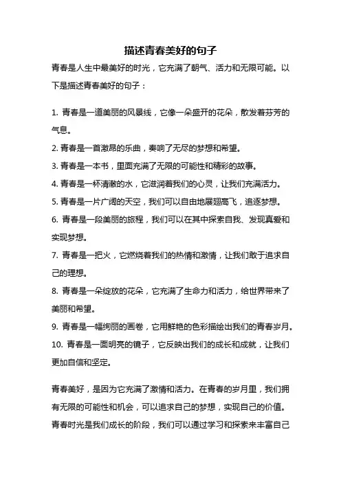 描述青春美好的句子