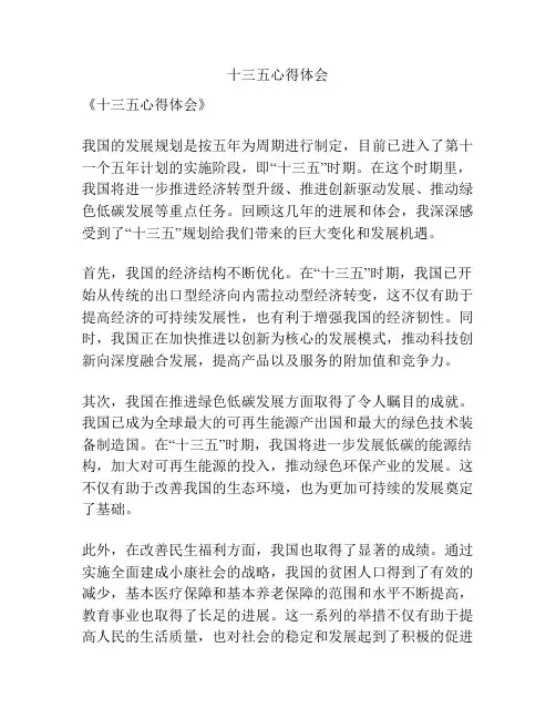 十三五心得体会