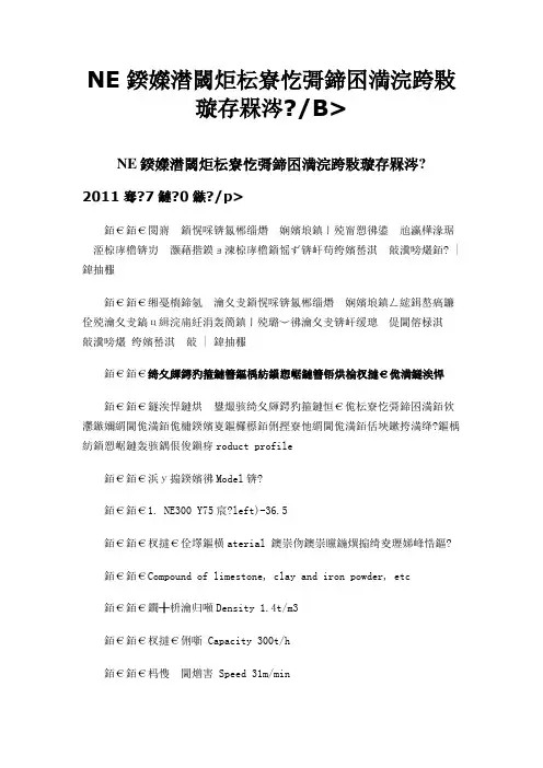 NE型板链斗式提升机使用说明书