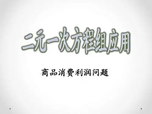 二元一次方程-利润