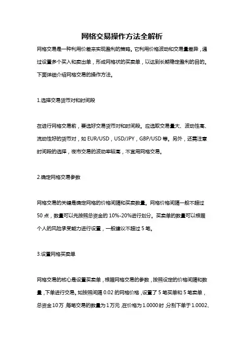 网格交易操作方法全解析