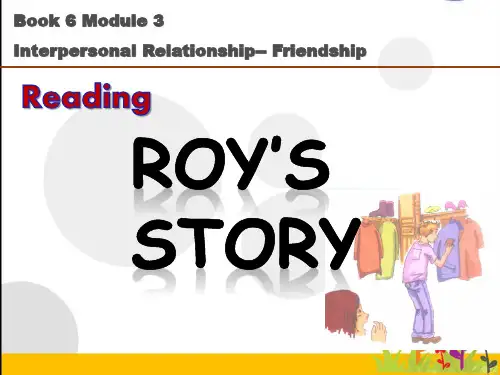 Book 6 Module 3 Roy's story