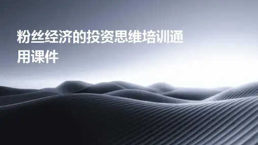 粉丝经济的投资思维培训通用课件