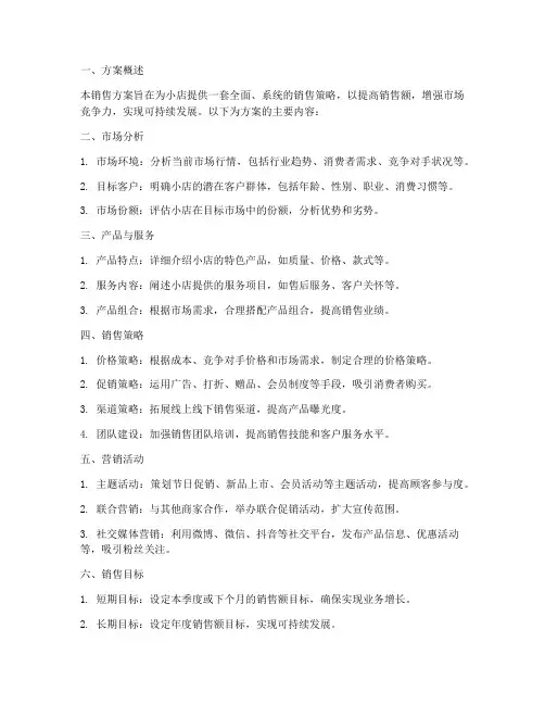 小店业务销售方案模板
