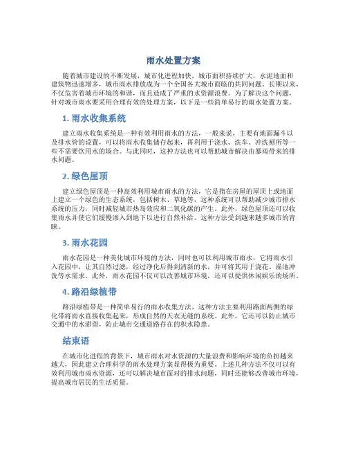 雨水处置方案
