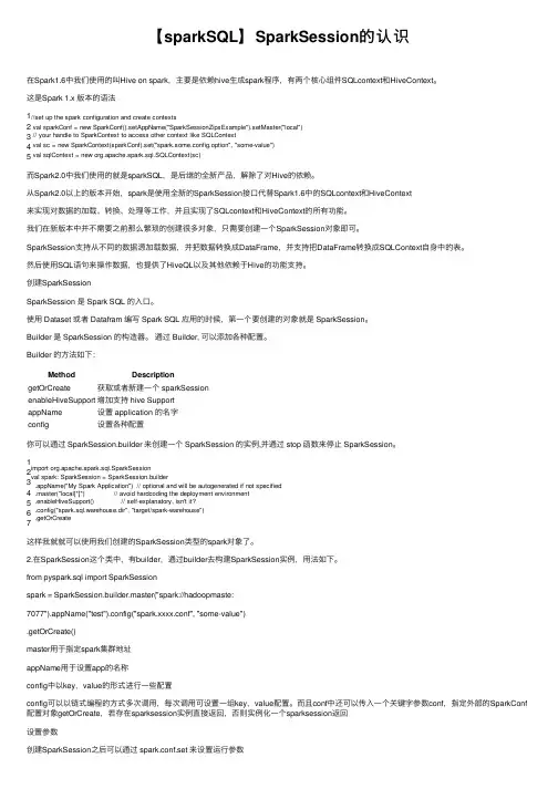 【sparkSQL】SparkSession的认识