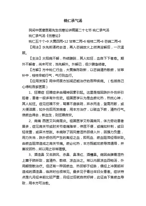 桃仁承气汤