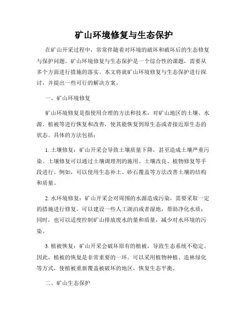 矿山环境修复与生态保护