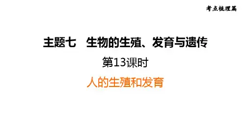 福建省生物中考复习：考点梳理篇第13课时人的生殖和发育知识点总结与复习