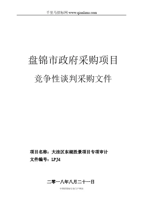 项目专项审计招投标书范本