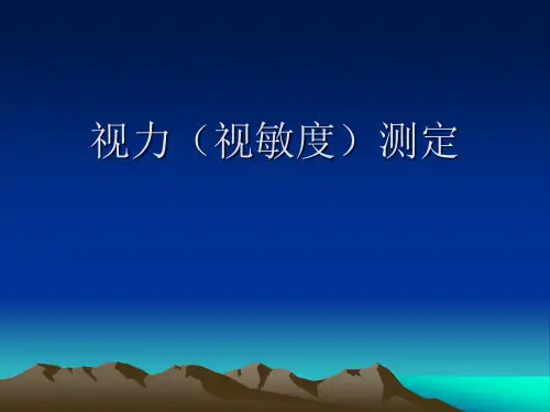 视力(视敏度)和盲点的测定