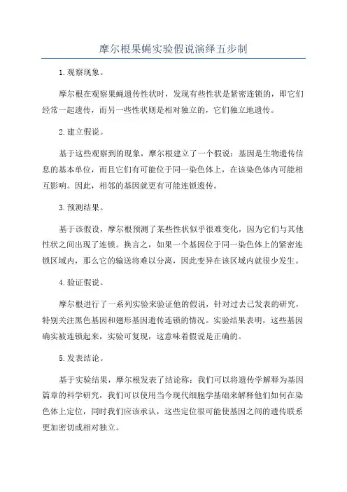摩尔根果蝇实验假说演绎五步制