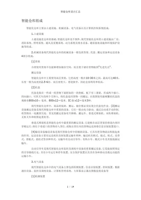 智能仓库设计汇总