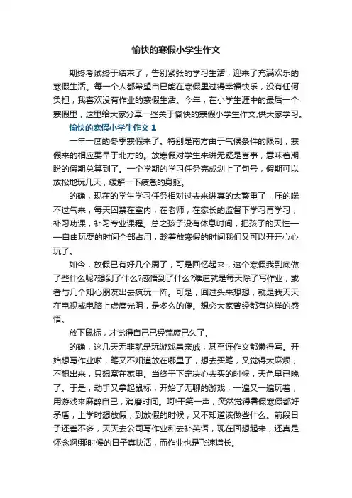愉快的寒假小学生作文