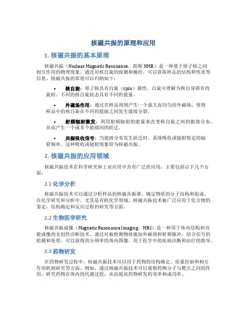 核磁共振的原理和应用