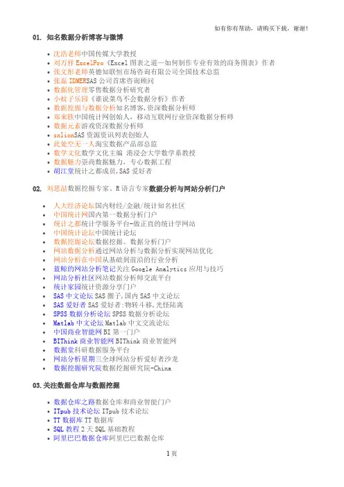 优秀的数据分析师应该关注的网站