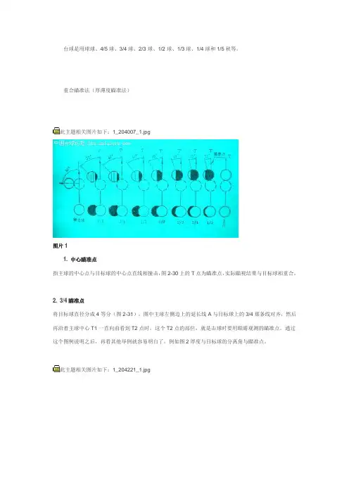 1t11台球基本功法(六)--重合瞄准法(厚薄度瞄准法)