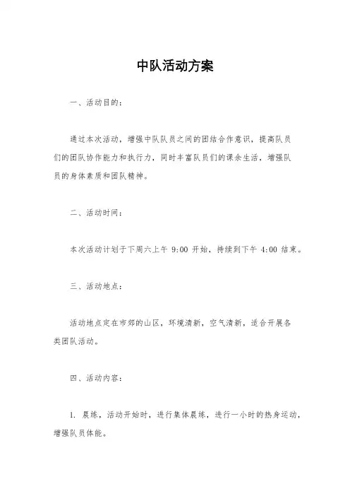 中队活动方案