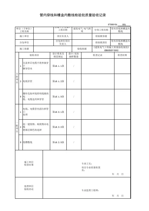 管内穿线和槽盒内敷线