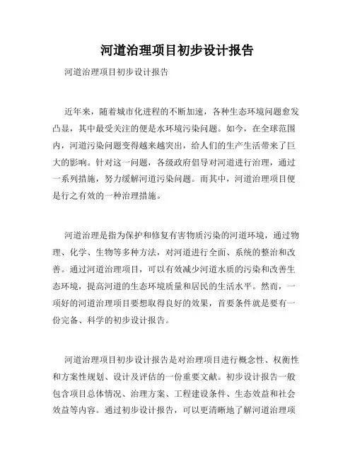 河道治理项目初步设计报告 