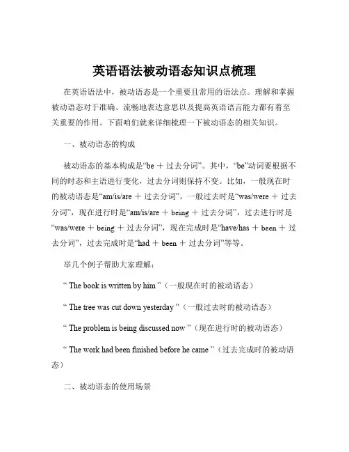 英语语法被动语态知识点梳理