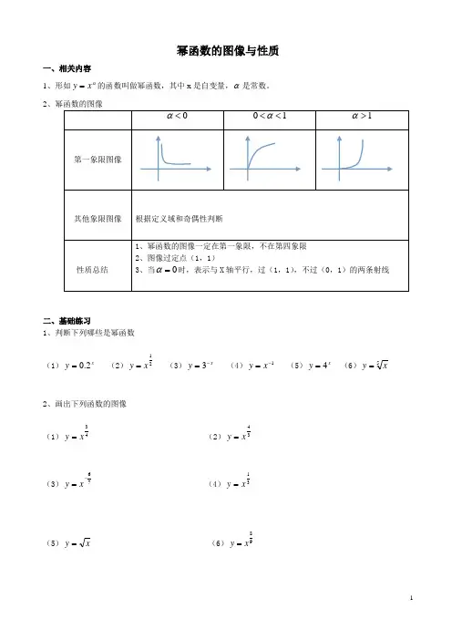 幂函数的图像与性质