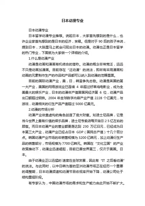 日本动漫专业