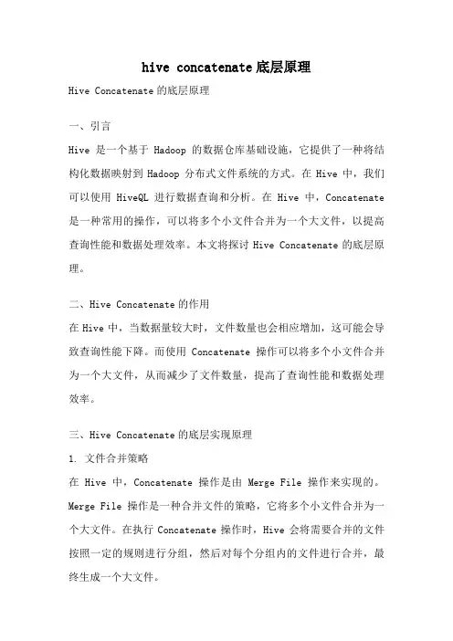 hive concatenate底层原理