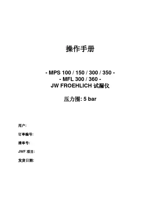 JW-FROEHLICH-试漏仪操作手册范本