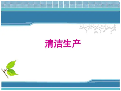 清洁生产一三清洁生产的理论基础