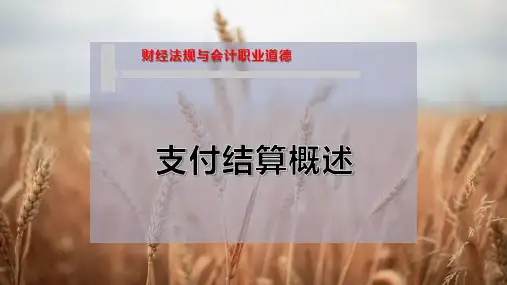 支付结算概述