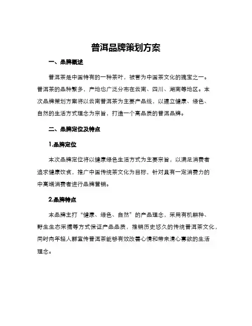 普洱品牌策划方案