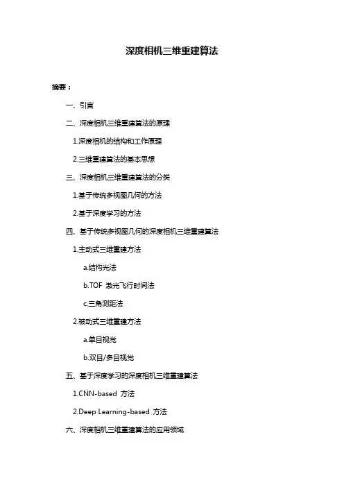 深度相机三维重建算法