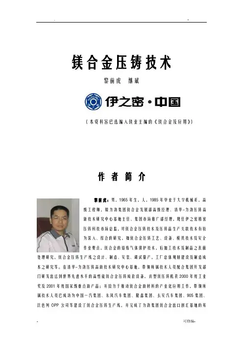 镁合金压铸技术