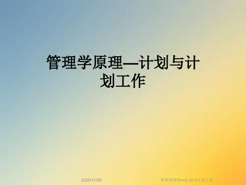 管理学原理—计划与计划工作