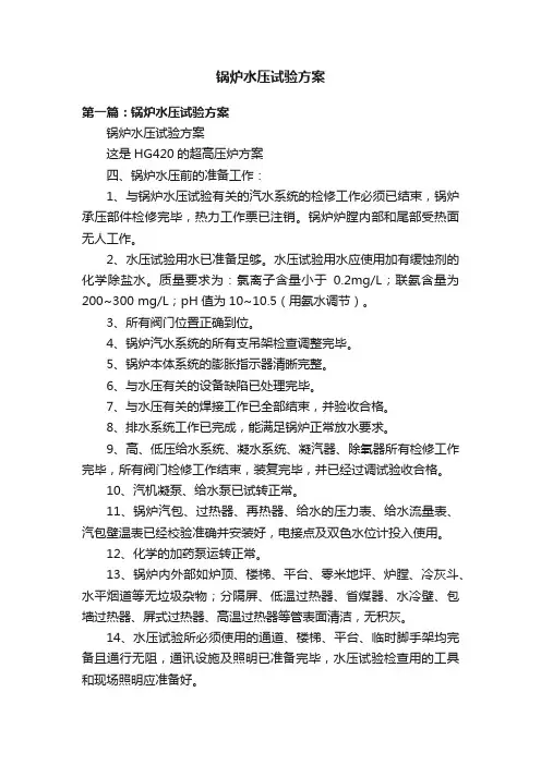 锅炉水压试验方案