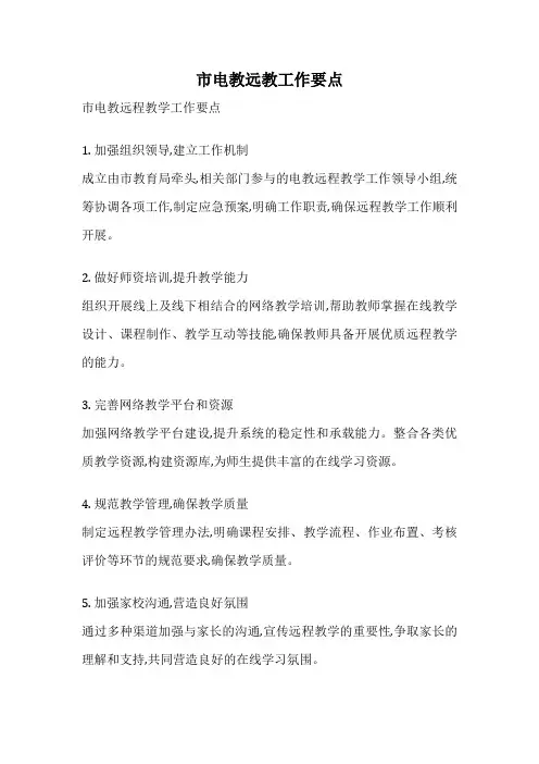 市电教远教工作要点